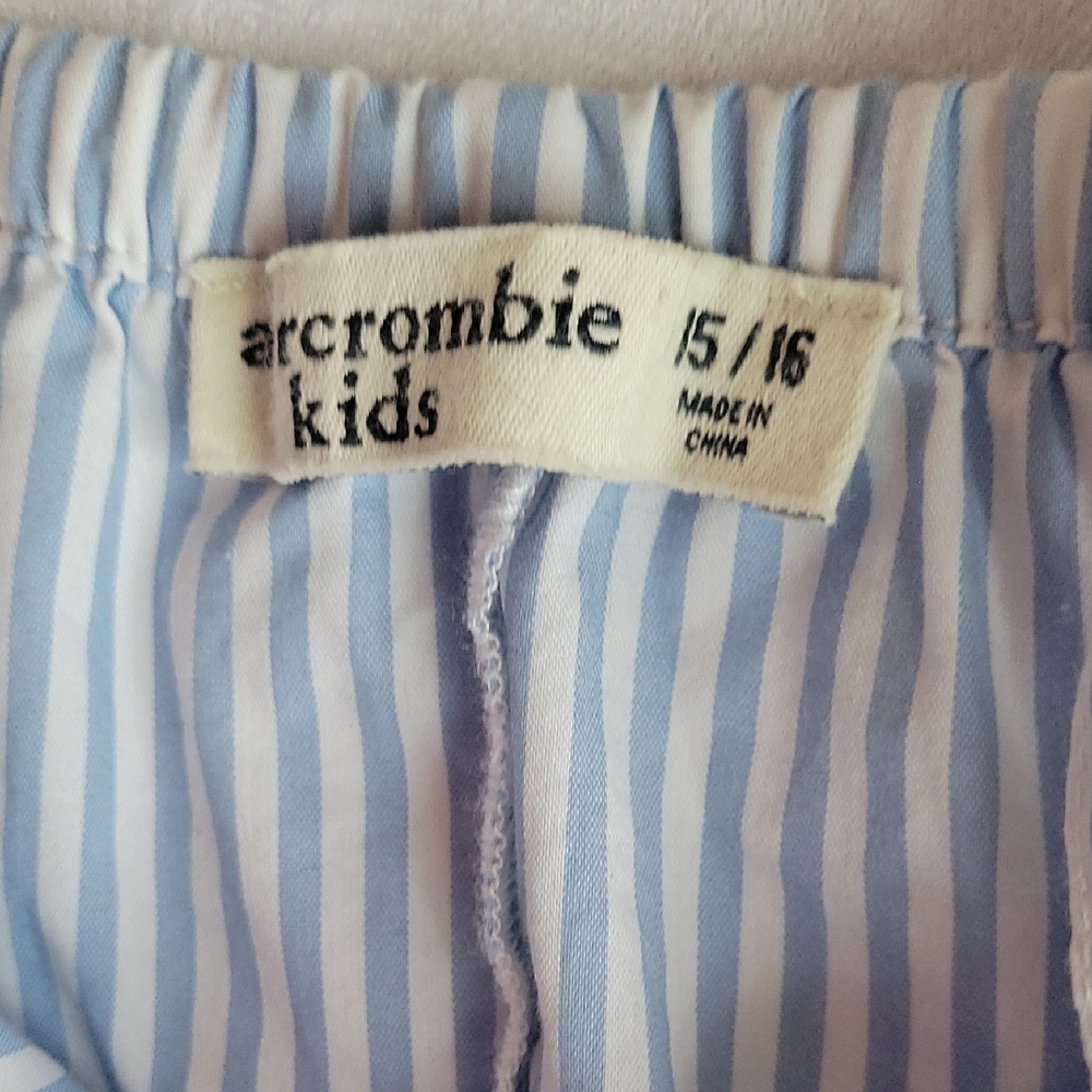 Abercrombie Kids Blue Striped Off-Shoulder Blouse Size 15/16 - Picture 3 of 5